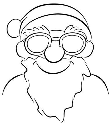 vector illustration of a smiling cartoon santa claus with sunglassesのイラスト素材
