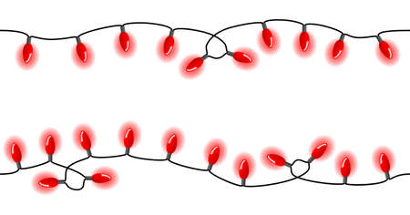 vector illustration of seamless chains of lightsのイラスト素材