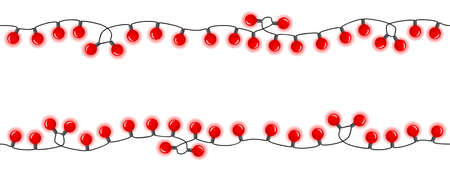 vector illustration of seamless colorful chains of lightsのイラスト素材