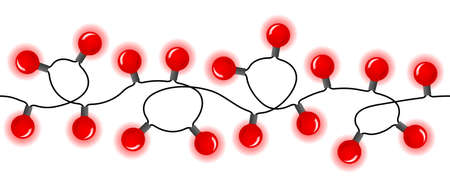 vector illustration of seamless colorful chains of lightsのイラスト素材