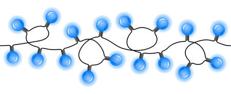 vector illustration of seamless colorful chains of lightsのイラスト素材
