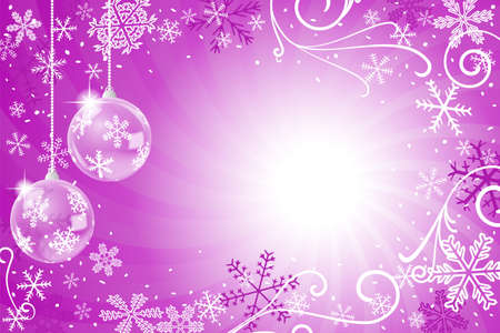 vector illustration of a decorated christmas background with christmas tree ballsのイラスト素材