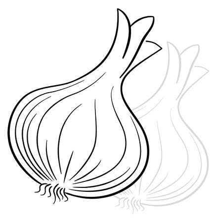 Vector illustration of a drawn cartoon vegetable onionのイラスト素材