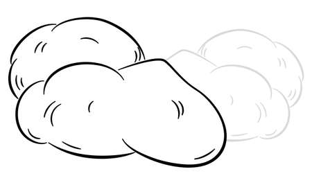 vector illustration of drawn cartoon potatoesのイラスト素材