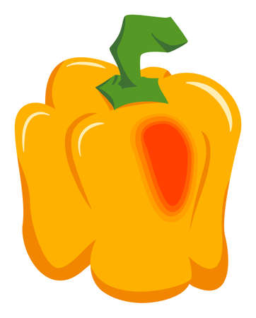Vector illustration of a drawn yellow cartoon bell pepperのイラスト素材