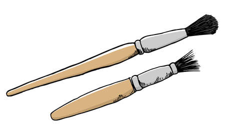 vector illustration of hand drawn brushesのイラスト素材