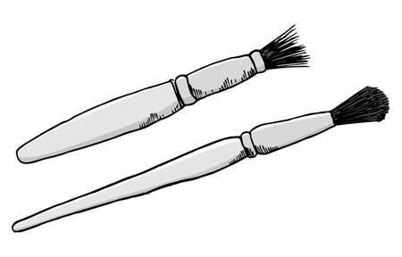 vector illustration of hand drawn brushesのイラスト素材