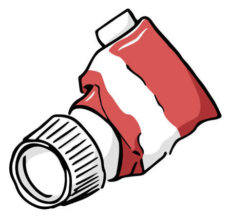 vector illustration of a hand drawn paint tubeのイラスト素材
