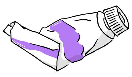 vector illustration of a hand drawn paint tubeのイラスト素材