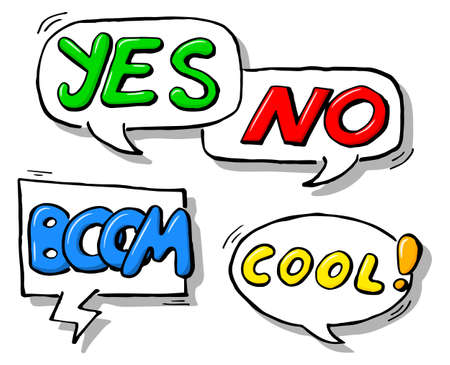 vector illustration of a collection of comic style speech bubblesのイラスト素材
