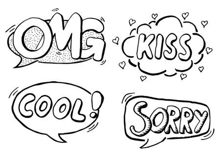 vector illustration of a collection of comic style speech bubblesのイラスト素材