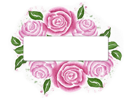 Illustration of a rose composition in watercolorの写真素材