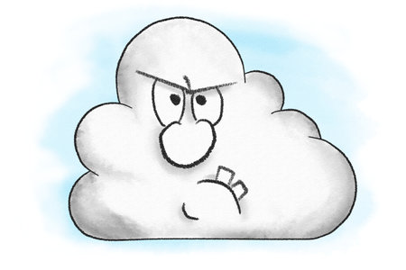 illustration of angry cartoon cloudの写真素材