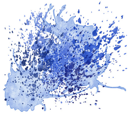 Illustration of colorful watercolor blobs and splattersの写真素材