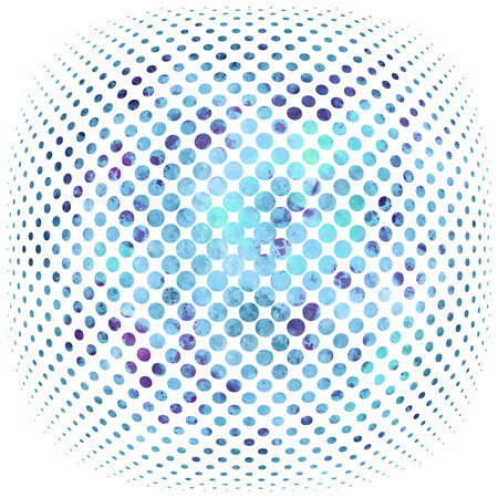 illustration of a dotted halftone background with gradient and watercolor splashes on whiteの写真素材