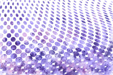 illustration of a dotted halftone background with gradient and watercolor splashes on whiteの写真素材