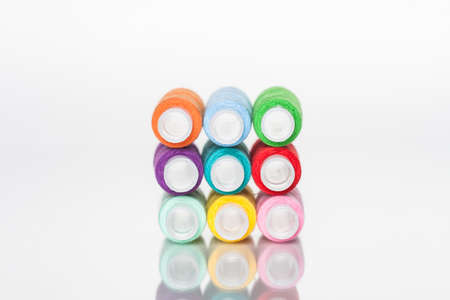 Colored threads for sewingの写真素材