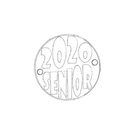 Stylish design for printing on high school graduation clothes. The senior design in the form of a print on a t-shirt.のイラスト素材