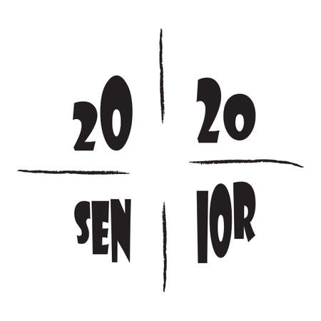Stylish design for printing on high school graduation clothes. The senior design in the form of a print on a t-shirt.のイラスト素材