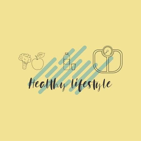 Flat icons vector illustration on the theme of healthy lifestyle for advertising on the website. Infographics on the topic of healthy eating and an active lifestyle for banner screensavers.のイラスト素材