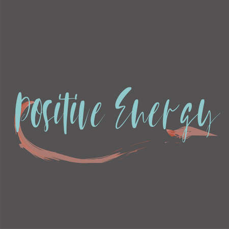 Inspiring phrase about positive energy. Motivational slogans for printing on clothing and mugs, objects. Positive calls for posters. Graphic design in dark style for t-shirts and hoodies.のイラスト素材