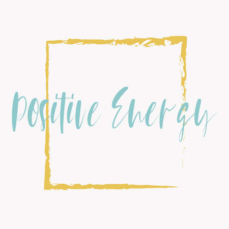 Inspiring phrase about positive energy. Motivational slogans for printing on clothing and mugs, objects. Positive calls for posters. Graphic design in light style for t-shirts and hoodies.のイラスト素材