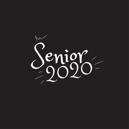 Senior 2020. Stylish graduation design for printing on t-shirts and hoodies.のイラスト素材