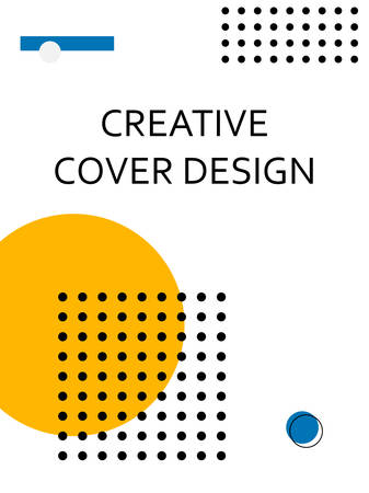 Creative cover design with orange inserts. Corporate banner with stylish geometric yellow shapes. Letterhead with space for text with bright colors.のイラスト素材