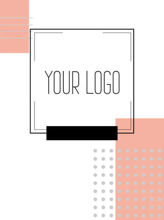 Creative cover design with coral color inserts. Corporate banner with stylish geometric shapes. Letterhead with space for text with bright colors.のイラスト素材