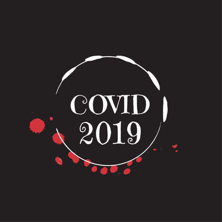 Covid 2019 - the name of a new virus for printing on clothing. A dangerous pandemic that threatens all of humanity. An outbreak of an epidemic is a threat to life.のイラスト素材