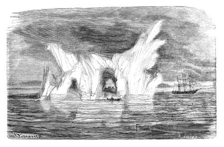 19th century engraving of an icebergの写真素材