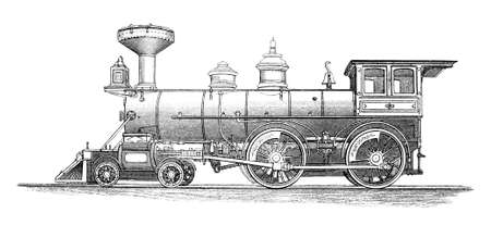 Victorian engraving of a steam train