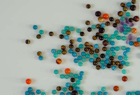 multicolored stone beads without threadの写真素材