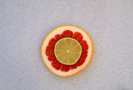 Isolated citrus slices on a backgroundの写真素材