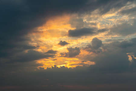 Sun beams or light rays breaking through the clouds. Beautiful spectacular conceptual meditation background.の写真素材