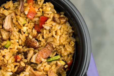 Japanese fried rice with duckの写真素材