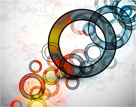 Abstract grungy circles. Vector backgroundのイラスト素材