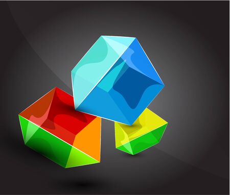 Vector shiny transparent glass cube backgroundのイラスト素材