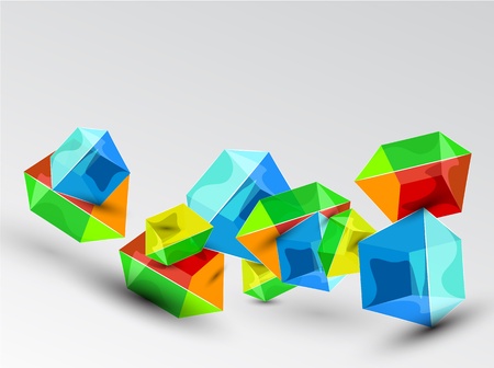 Vector shiny transparent glass cube backgroundのイラスト素材