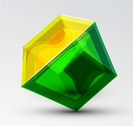 Vector shiny transparent glass cube backgroundのイラスト素材