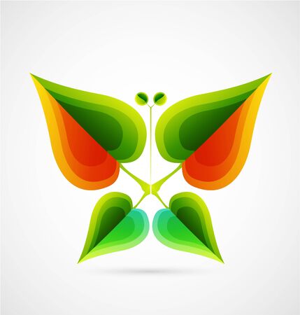 abstract leaf butterfly. Nature conceptのイラスト素材