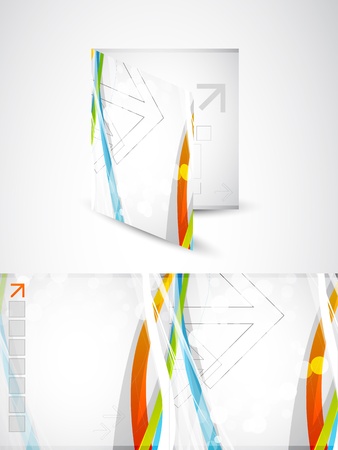Abstract colored lines vector brochureのイラスト素材