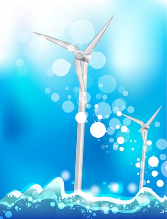 Energy saving concept. Eco windmillsのイラスト素材