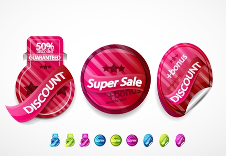 Colorful price and sale tagsのイラスト素材