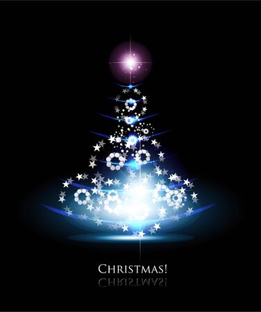 Christmas glowing treeのイラスト素材