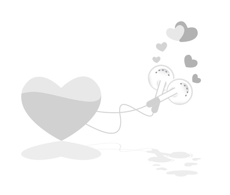 Earphones music love vectorのイラスト素材