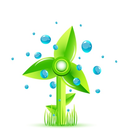 Vector green windmill conceptのイラスト素材