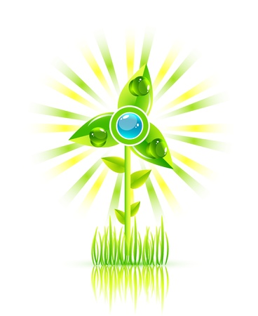 Vector green windmill conceptのイラスト素材