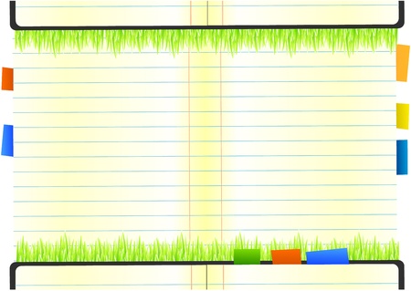 Green nature notebookのイラスト素材