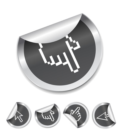 Metallic mouse pointers setのイラスト素材